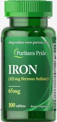 Железо Puritan's Pride Iron All Iron - 100 таб пуританс прайд