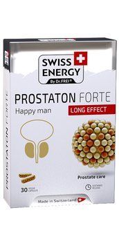 Поддержка простаты, Prostaton Forte, blister, Swiss Energy, комплекс продленного действия, 30 веганских капсул