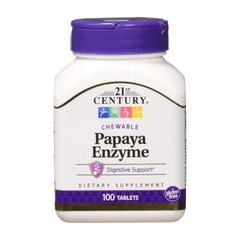 Ферменты энзимы 21st Century Papaya Enzyme 100 таблеток