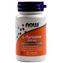 L-Тирозин, L-Tyrosine, Now Foods, 500 мг, 60 капсул