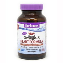 Омега-3 Формула для Сердца, Bluebonnet Nutrition, Omega-3 Heart Formula, 60 желатиновых капсул