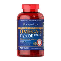Омега 3 Puritan's Pride Triple Strength Omega-3 Fish Oil 1360 mg 240 капс рыбий жир