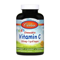 Вітамін C для дітей Carlson Labs Kid's Chewable Vitamin C 250 mg 1 g of Sugars 120 таблеток