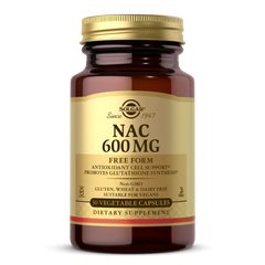 NAC N-Ацетил-L-цистеїн , Solgar, 600 мг, 30 вегетаріанських капсул