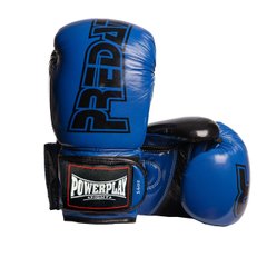 Боксерские перчатки PowerPlay 3017 синие карбон 14 унций
