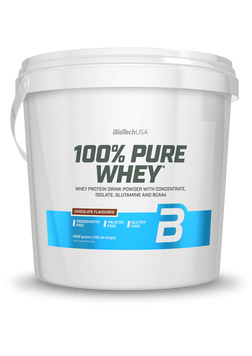 Сывороточный протеин концентрат BioTech 100% Pure Whey (4000 г) Бурбонская Ваниль