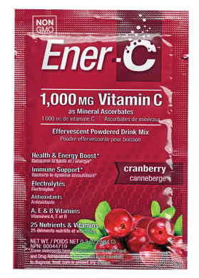 Вітамінний Напій для Підвищення імунітету, Смак Клюкви, Vitamin C, Ener-C, 30 пакетиків