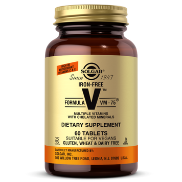 Мультивитамины без железа, формула VM-75, Iron-Free Formula VM-75, Solgar, 60 таблеток