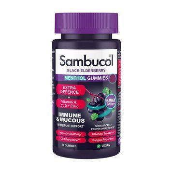 Вітаміни для імунітету Sambucol Black Elderberry Immune & Mucous 30 Жув. Цукерок