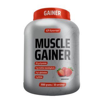 Гейнер для набора массы Sporter Muscle Gainer 3000 г Strawberry