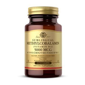 Вітамін Б 12 Solgar Vitamin B 12 Sublingual Methylcobalamin 5000 mcg 30 жуйок