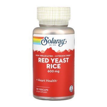 Красный дрожжевой рис Solaray Red Yeast Rice 600 mg 90 вег. капсул