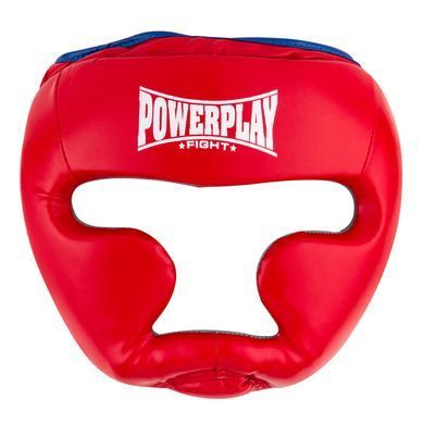 Боксерський шолом тренувальний PowerPlay 3068 PU + Amara Червоно-Синій M