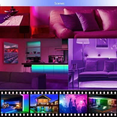 Светодиодная LED лента RGB 10 м USB 5V с пультом и Bluetooth управлением через приложение для подсветки комнаты