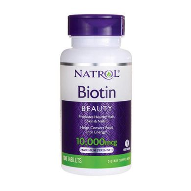 Биотин Natrol Biotin 10,000 mcg (100 таб) витамин б7