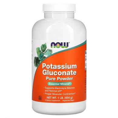 Калій глюконат Now Foods Potassium Gluconate Pure Powder 454 грам