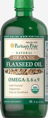 Органическое льняное масло Puritan's Pride Flaxseed Oil Natural Organic 473 мл