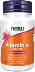 Витамин Now Foods А Vitamin A 25 000 IU (250 softgels) нау фудс