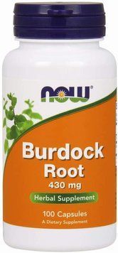 Корень лопуха 430мг, NOW, Burdock Root, 100 капсул