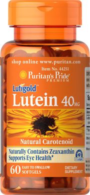 Лютеин Puritan's Pride Lutein 40 mg with Zeaxanthin 60 капс