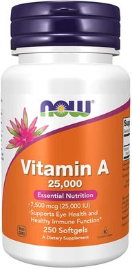 Витамин Now Foods А Vitamin A 25 000 IU (250 softgels)