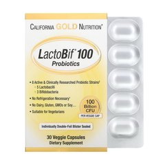 Пробиотики California Gold Nutrition LactoBif Probiotics 100 Billion 30 вег. капсул