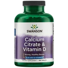 Кальций Swanson Calcium Citrate with vit D 250 таблеток