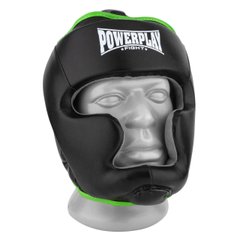 Боксерський шолом тренувальний PowerPlay 3068 PU + Amara Чорно-Зелений XS