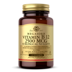 Витамин B-12 (метилкобаламин) Solgar Vitamin B-12 2500 mcg megasorb 120 леденцов
