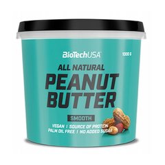 Натуральна арахісова паста BioTech All Natural Peanut Butter 1000 г smooth