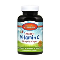 Вітамін C для дітей Carlson Labs Kid's Chewable Vitamin C 250 mg 1 g of Sugars 60 таблеток
