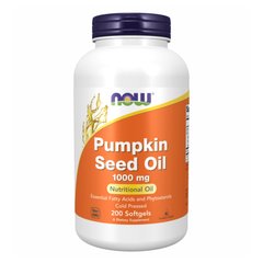 Олія насіння гарбуза Now Foods Pumpkin Seed Oil 1000mg 200 м'яких капсул