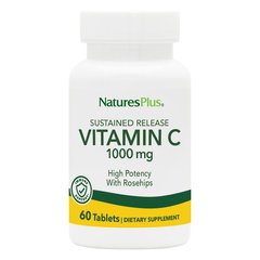 Витамин С 1000 мг, с замедленным высвобождением, Natures Plus, 60 таблеток