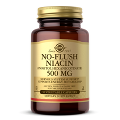 Ніацин, No-Flush Niacin Solgar, 500 мг, 50 вегетаріанських капсул