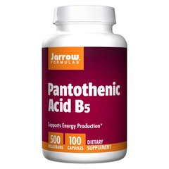Пантотенова кислота Jarrow Formulas Pantothenic Acid B5 500 mg (100 капс) вітамін б5
