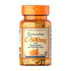Вітамін C Puritan's Pride Vitamin C-500 mg with Bioflavonoids and Rose Hips 30 капсул