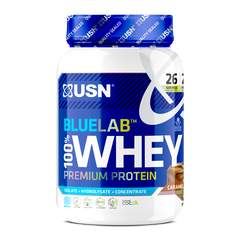 Сироватковий протеїн USN Blue Lab 100% Whey Premium Protein 908 г caramel chocolate