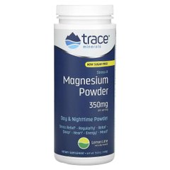 Магний, вкус лимон-лайм, 350 мг, Stress-X, Magnesium Powder, Trace Minerals, 448 гр