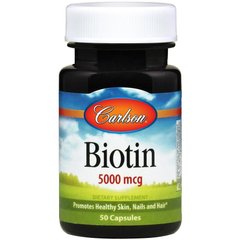 Биотин Carlson Labs Biotin 5000 mcg (50 капс) витамин б7
