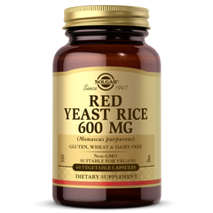 Красный дрожжевой рис, Red Yeast Rice, Solgar, 600 мг, 30 вегетарианских капсул