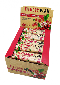 Протеїнові батончики Vale Fitness Plan Muesli Bar 30 x 30 грам Вишня журавлина