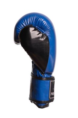 Боксерские перчатки PowerPlay 3017 синие карбон 16 унций