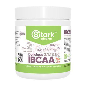 Амінокислоти БЦАА Stark Pharm IBCAA 2-1-1 Vit B6 250 г Cola