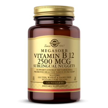 Вітамін B-12 (метилкобаламин) Solgar Vitamin B-12 2500 mcg megasorb 120 леденцов