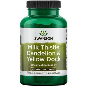 Екстракт молочного будяка і жовтий док Swanson Milk Thistle Dandelion Yellow Dock 120 капсул