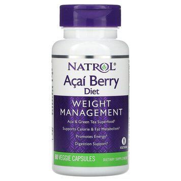 Ягоды асаи экстракт Natrol Acai Berry weight management 60 капсул