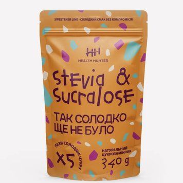 Замінник цукру стевія сукралоза 1:5 Health Hunter Stevia & Sucralose 340 г