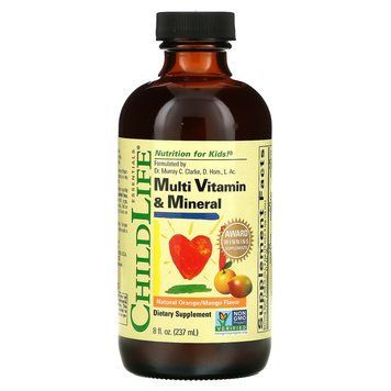 Рідкі МультиВітаміни для дітей, Вкус Апельсин-Манго, Multi Vitamin & Mineral, ChildLife, 237 мл