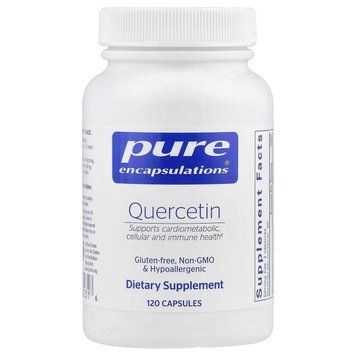 Кверцетин з біофлавоноїдами, Quercetin, Pure Encapsulations, для клітинного, кардіометаболічного та імунного здоров'я, 500 мг, 120 капсул (250 мг у капсулі)