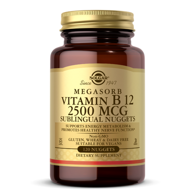 Витамин B-12 (метилкобаламин) Solgar Vitamin B-12 2500 mcg megasorb 120 леденцов